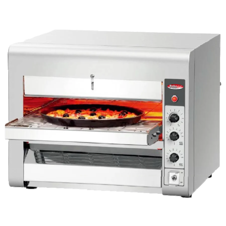 BakeMax BMCB001 14” Countertop Electric Conveyor Pizza Oven – Stainless Steel, Compact Commercial Model