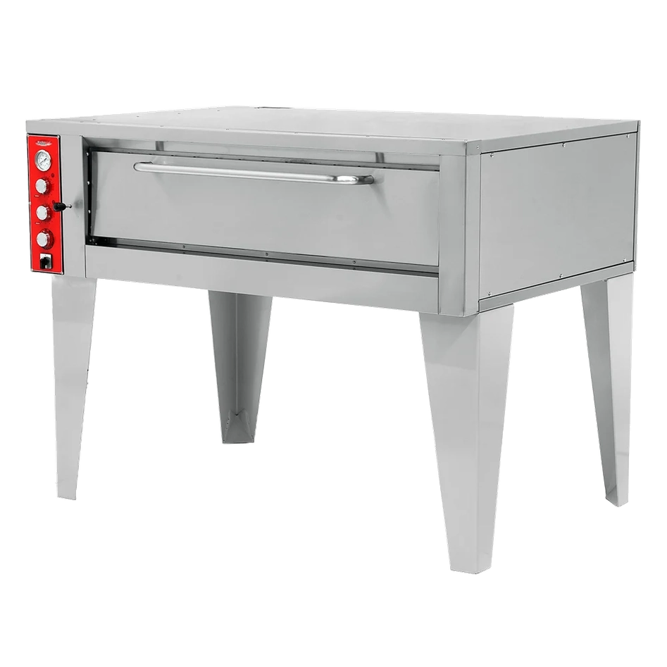 BakeMax BMBPEB125 64” Electric Stone Hearth Deck Pizza Oven – Stainless Steel, 120 Pizzas/Hour