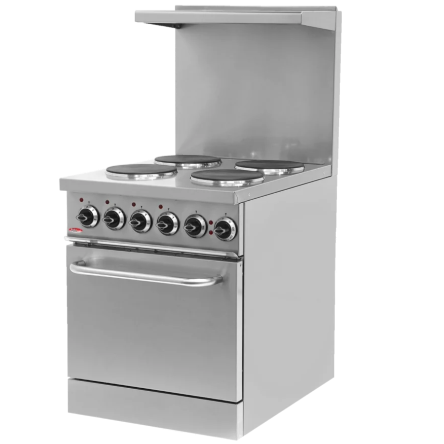 BakeMax BMPLS7KE021 Commercial 24” 4-Burner Electric Range – Heavy Duty Floor Model