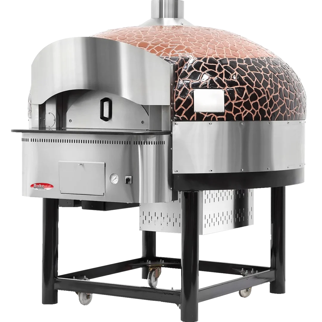 BakeMax BMSPO02 Commercial Gas Rotating Pizza Oven – Stainless Steel, 130 Pizzas/Hour