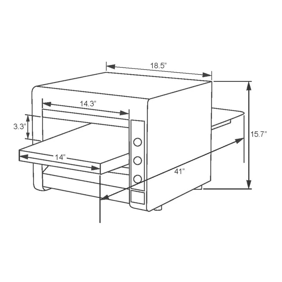 BakeMax BMCB001 14” Countertop Electric Conveyor Pizza Oven – Stainless Steel, Compact Commercial Model